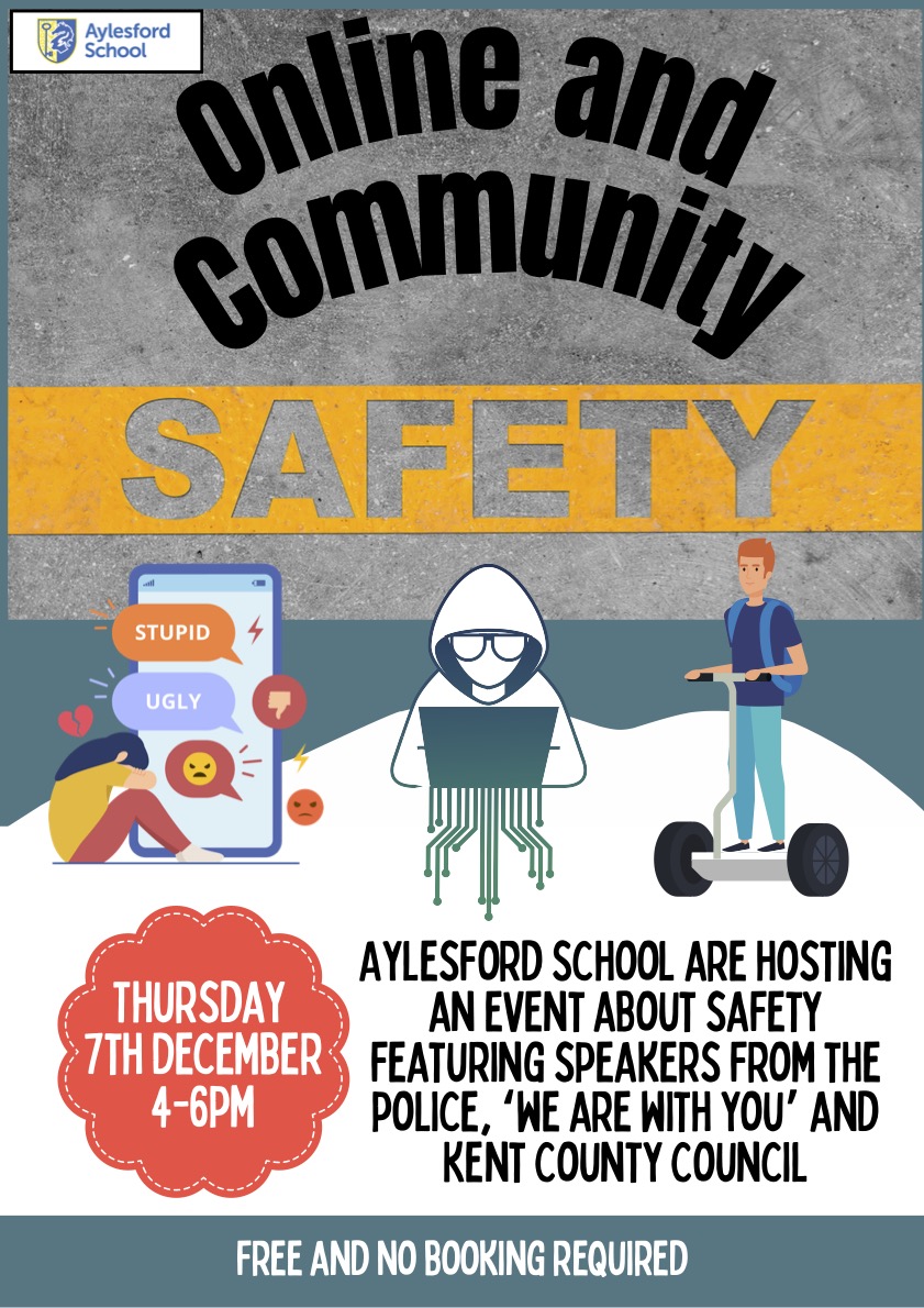 Join our Online and Community Safety event featuring speakers from the police, ‘we are with you’ and Kent County Council