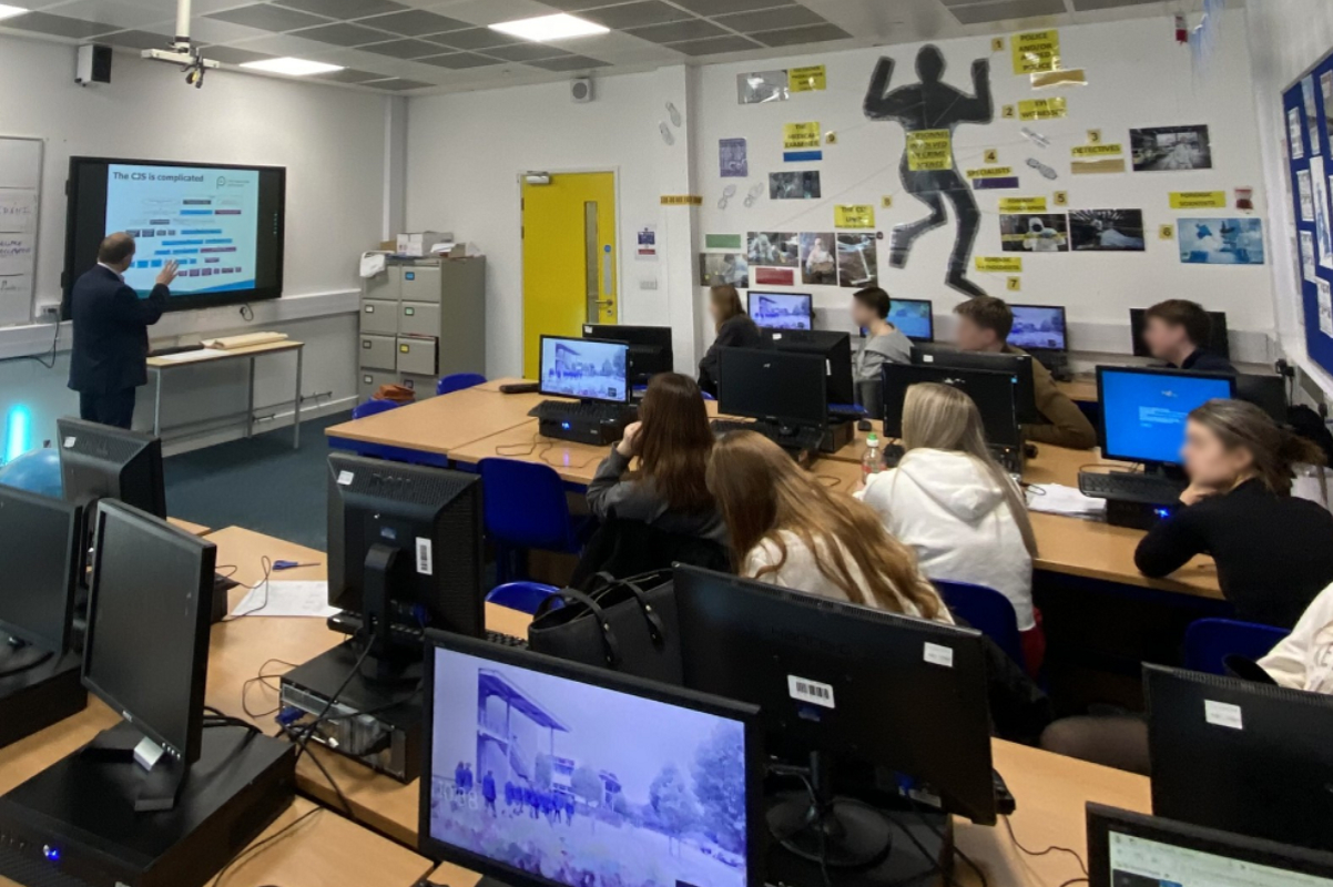 Martin Jones CBE visits year 13 criminology students